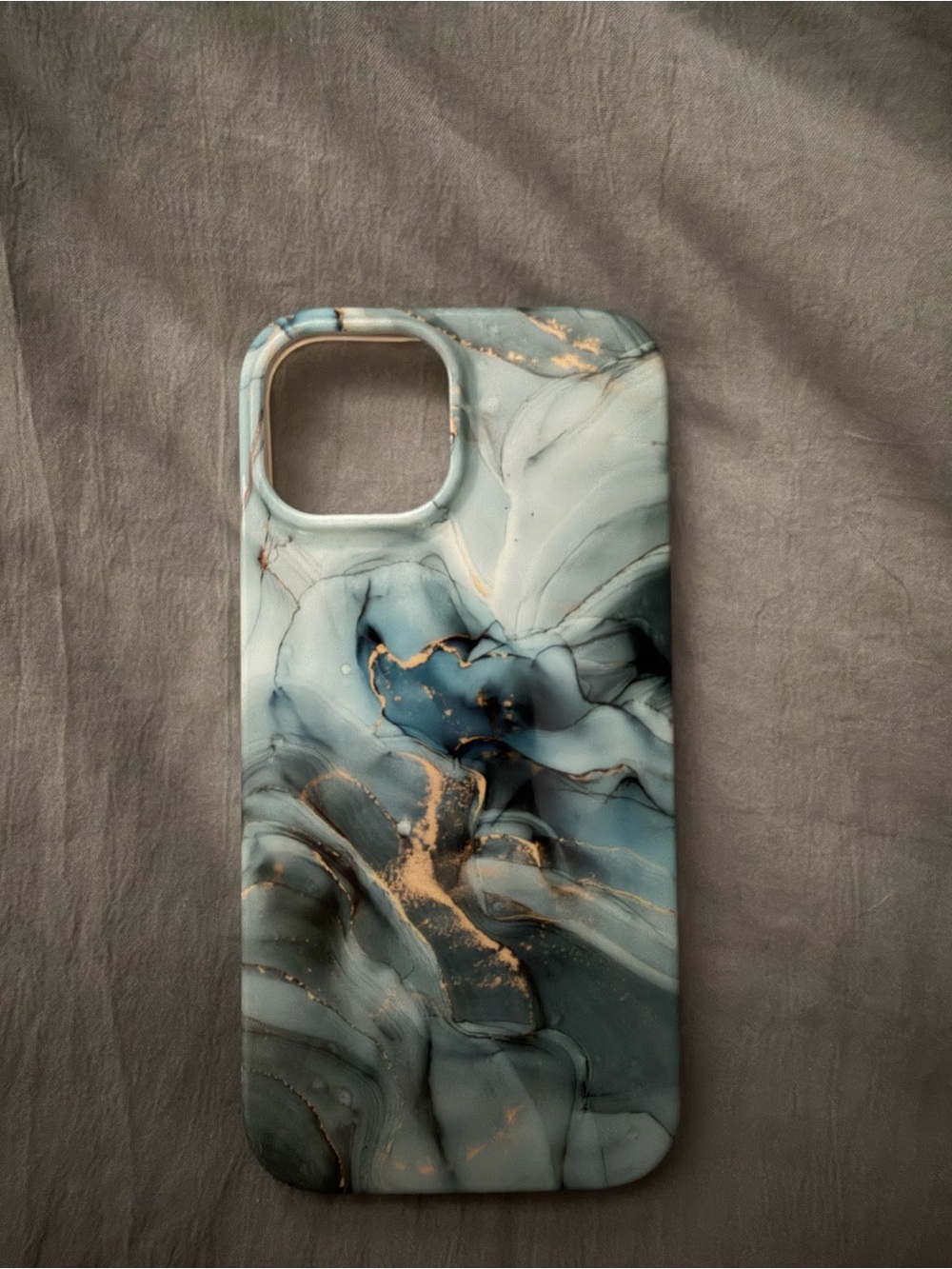 Marble Blue & Gold iPhone Case - Stylish Protective Cover